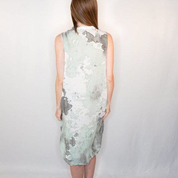 TINA+JO Watercolor Print Sleeveless Shirt Dress - Picture 3 of 6